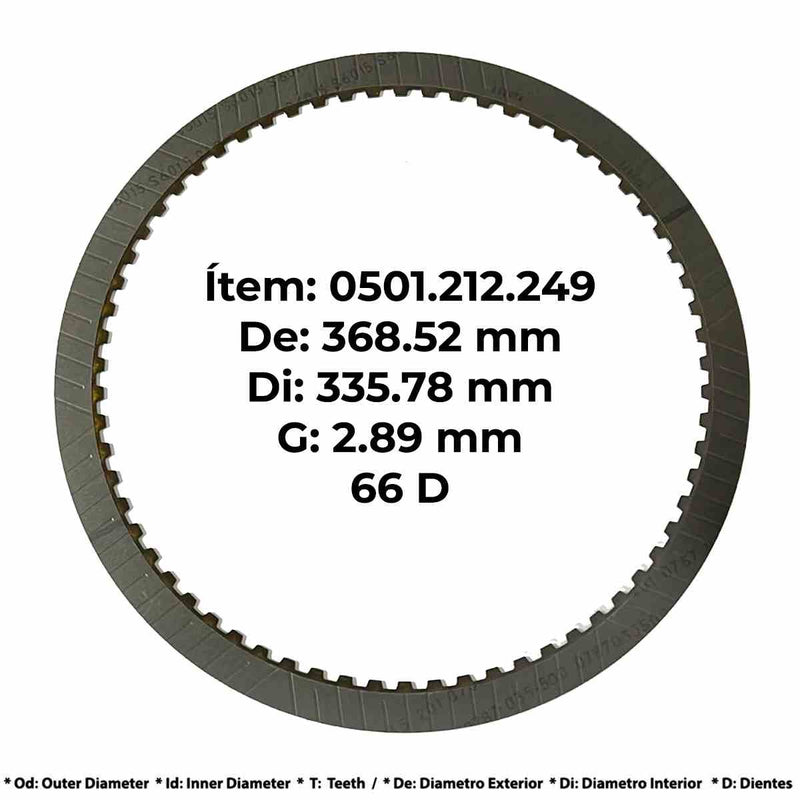 Friction Plate 4182.064.009 378x326x3.1 mm 66 ZF ECOMAT 6HP 604