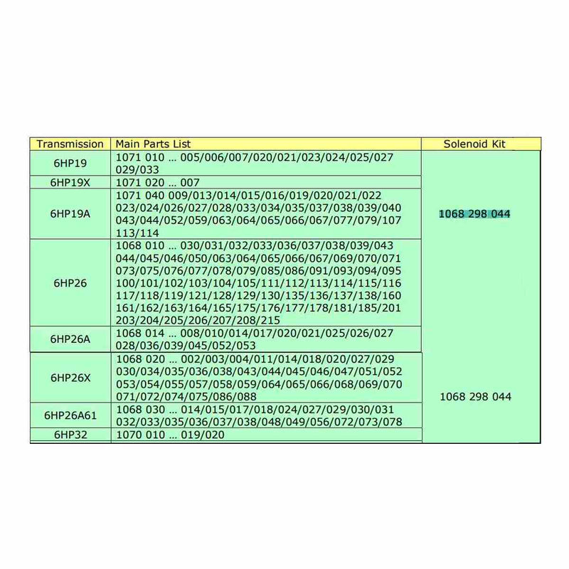 Original ZF 7 Solenoids Kit ZF6HP19/X/A ZF6HP26/X/A/A61 ZF6HP32/A
