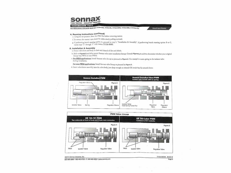 Sonnax TCC Regulator & Isolator Valve Kit 4L60E 4L65E 4L70E
