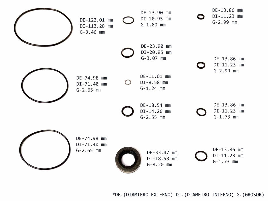 Power Steering Pump Seal Kit with Gear Wide Chevrolet Van G Models Isuzu Pick-Up NPR 