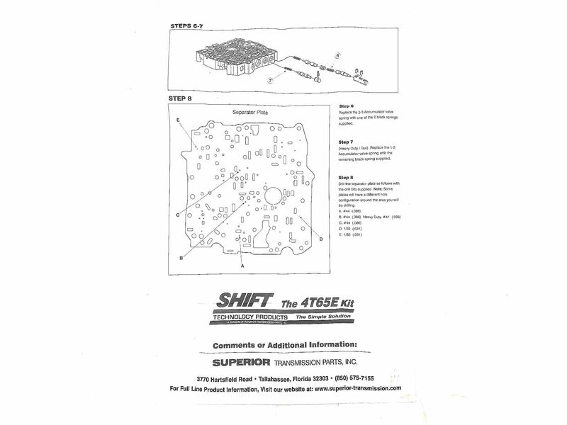 Superior Valve Body Kit Shift Correction 4T65E MN7 MN3 M76 1997/UP