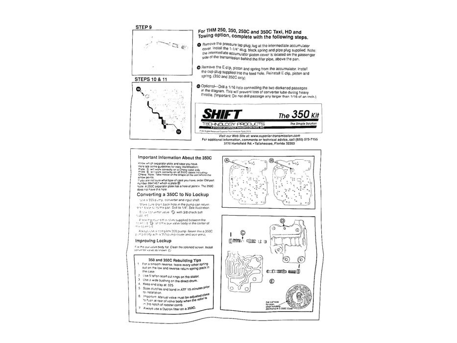 SHIFT KIT SUPERIOR TH350 - Suntransmissions