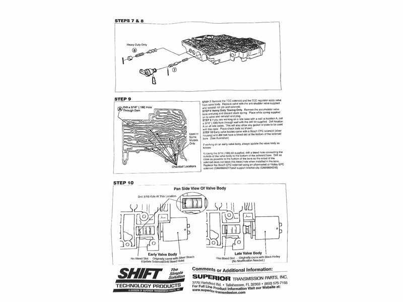 Shift Kit Correction Package Superior 4L80E 1991/10