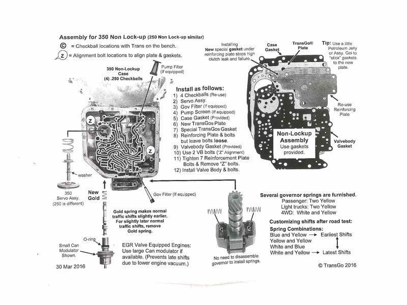 SHIFT KIT TRANSGO TH350 TH350C TH250